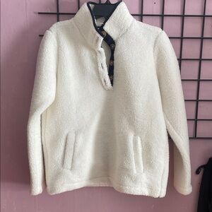 Boden Cozy White Fleece Pullover